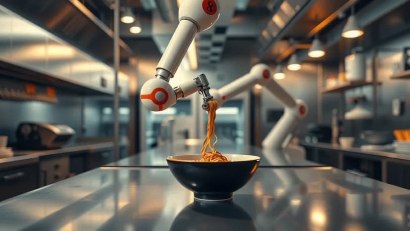 AI Ramen Sofia serverar roboten god mat